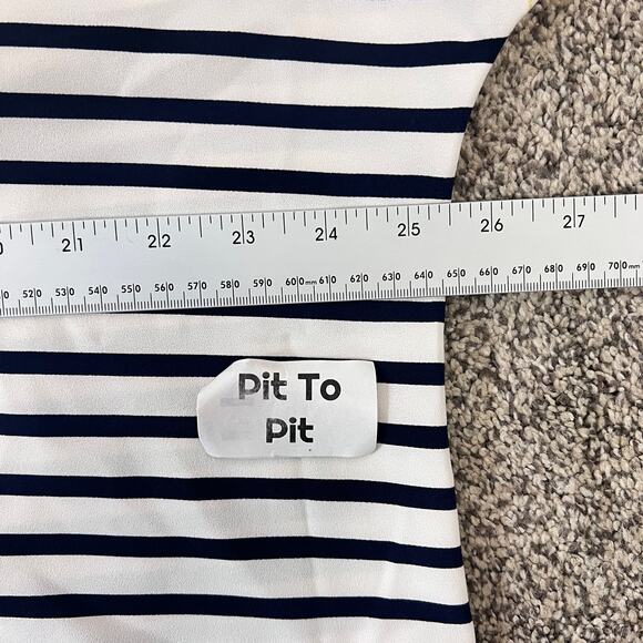 Chicos Womens XL Nautical Preppy Coastal Colorblock Striped Dolman Sleeve Top - Picture 9 of 10